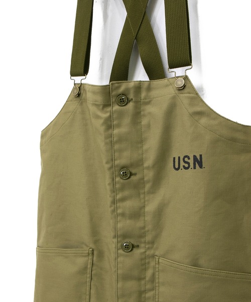 HOUSTON(ヒューストン)の「HOUSTON/ヒューストン DECK PANTS EARLY MODEL(サロペット/オーバーオール・メンズ・ネイビー/ベージュ・MEDIUM/LARGE/X-LARGE)」の17枚目の写真