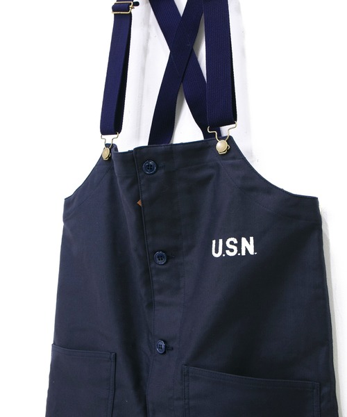 HOUSTON(ヒューストン)の「HOUSTON/ヒューストン DECK PANTS EARLY MODEL(サロペット/オーバーオール・メンズ・ネイビー/ベージュ・MEDIUM/LARGE/X-LARGE)」の8枚目の写真