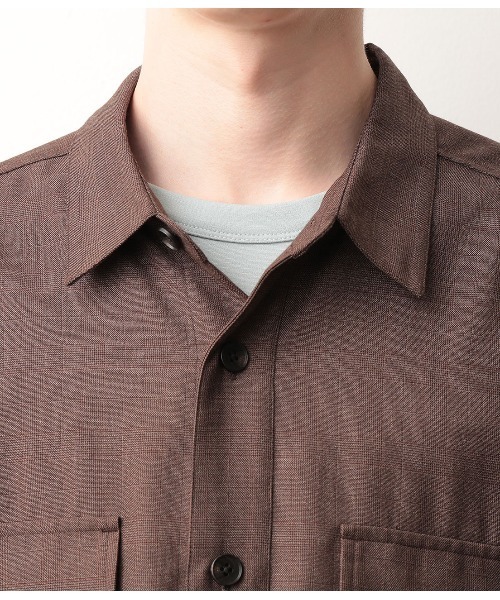 JUNRED（ジュンレッド）の「【セットアップ可能】ワイドプラケットグレンチェックシャツ（シャツ/ブラウス・メンズ・チャコールグレー/ダークブラウン・S/M/L）」の16枚目の写真