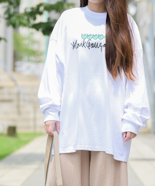 セール ロンt H トップス ビッグシルエット Tシャツ カットソー Mark Gonzales マーク ゴンザレス のファッション Mark Mark ロングtシャツ Gonzales マーク ゴンザレス オーバーサイズ ロンt 長袖