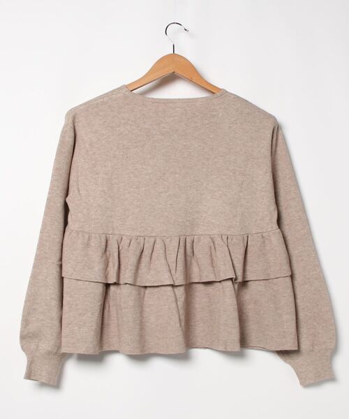 coca（coca）（コカ）の「裾フリルフレアニットトップス（ニット/セーター・レディース・ブラック/ベージュ/パープル・ONE SIZE）」の5枚目の写真