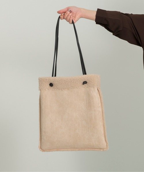 Ambre Neige（アンブルネージュ）の「リバーシブルボアトートバック／【WEB/EC限定商品】（トートバッグ・レディース・ブラック/オレンジ/アイボリー・FREE）」の10枚目の写真