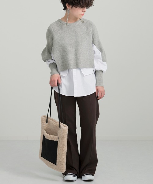 Ambre Neige（アンブルネージュ）の「リバーシブルボアトートバック／【WEB/EC限定商品】（トートバッグ・レディース・ブラック/オレンジ/アイボリー・FREE）」の13枚目の写真