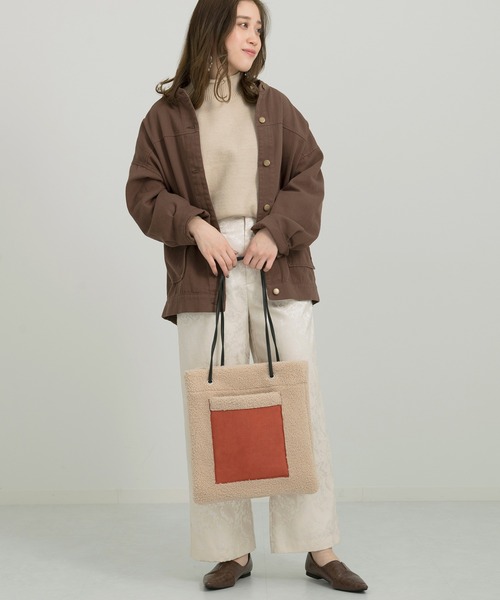 Ambre Neige（アンブルネージュ）の「リバーシブルボアトートバック／【WEB/EC限定商品】（トートバッグ・レディース・ブラック/オレンジ/アイボリー・FREE）」の16枚目の写真