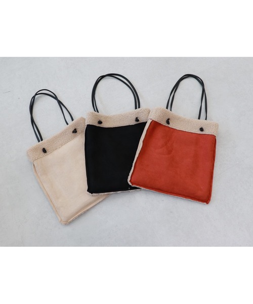 Ambre Neige（アンブルネージュ）の「リバーシブルボアトートバック／【WEB/EC限定商品】（トートバッグ・レディース・ブラック/オレンジ/アイボリー・FREE）」の15枚目の写真