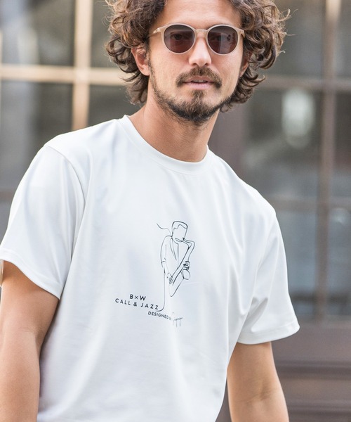 CALL&RESPONSE(コールアンドレスポンス)の「mt6999-JAZZ プリントTEE-サックス Tシャツ(Tシャツ/カットソー・メンズ・ホワイト・2/5/4/1)」の3枚目の写真