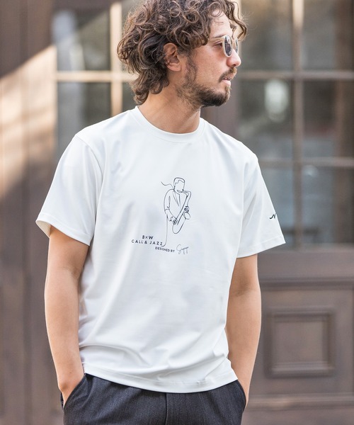 CALL&RESPONSE(コールアンドレスポンス)の「mt6999-JAZZ プリントTEE-サックス Tシャツ(Tシャツ/カットソー・メンズ・ホワイト・2/5/4/1)」の9枚目の写真