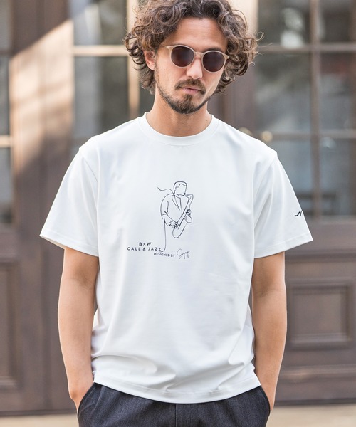 CALL&RESPONSE(コールアンドレスポンス)の「mt6999-JAZZ プリントTEE-サックス Tシャツ(Tシャツ/カットソー・メンズ・ホワイト・2/5/4/1)」の7枚目の写真