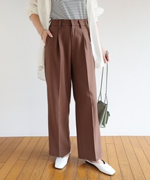 とろみ素材タックワイドパンツ