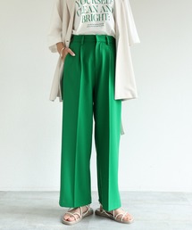 andme | とろみ素材タックワイドパンツ(スラックス)