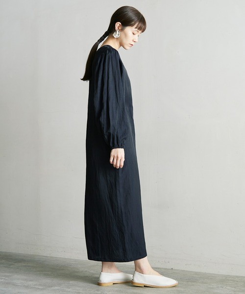 nitca（ニトカ）の「*◇C/CU/LIラチネパフワンピース（ワンピース・レディース・ネイビー/グリーン/アイボリー/サックスブルー/パープル/インディゴブルー・FREE）」の9枚目の写真