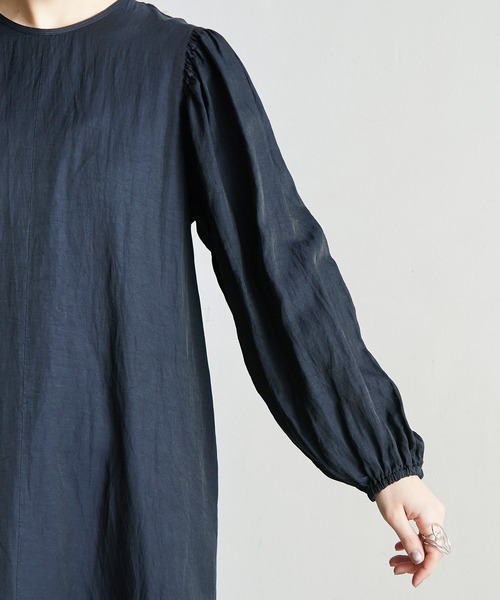 nitca（ニトカ）の「*◇C/CU/LIラチネパフワンピース（ワンピース・レディース・ネイビー/グリーン/アイボリー/サックスブルー/パープル/インディゴブルー・FREE）」の12枚目の写真