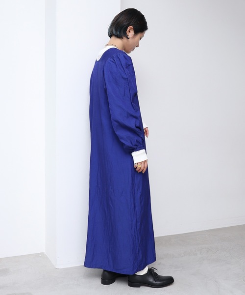 nitca（ニトカ）の「*◇C/CU/LIラチネパフワンピース（ワンピース・レディース・ネイビー/グリーン/アイボリー/サックスブルー/パープル/インディゴブルー・FREE）」の20枚目の写真