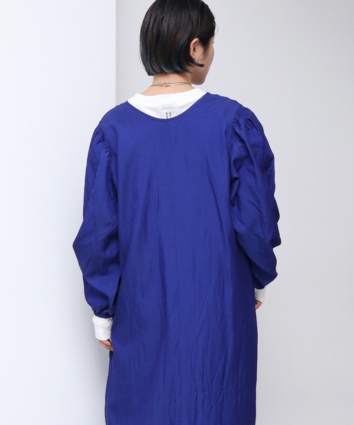 nitca（ニトカ）の「*◇C/CU/LIラチネパフワンピース（ワンピース・レディース・ネイビー/グリーン/アイボリー/サックスブルー/パープル/インディゴブルー・FREE）」の21枚目の写真