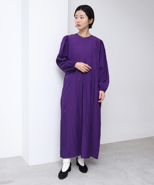 nitca（ニトカ）の「*◇C/CU/LIラチネパフワンピース（ワンピース・レディース・ネイビー/グリーン/アイボリー/サックスブルー/パープル/インディゴブルー・FREE）」の13枚目の写真