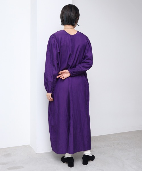 nitca（ニトカ）の「*◇C/CU/LIラチネパフワンピース（ワンピース・レディース・ネイビー/グリーン/アイボリー/サックスブルー/パープル/インディゴブルー・FREE）」の15枚目の写真