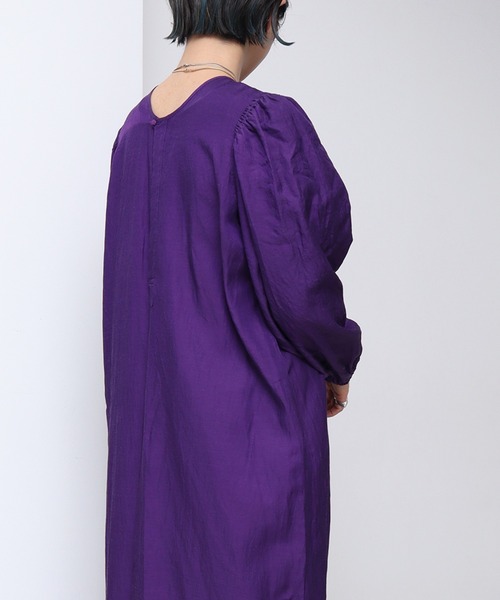 nitca（ニトカ）の「*◇C/CU/LIラチネパフワンピース（ワンピース・レディース・ネイビー/グリーン/アイボリー/サックスブルー/パープル/インディゴブルー・FREE）」の16枚目の写真