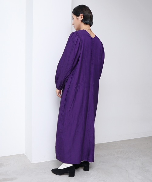 nitca（ニトカ）の「*◇C/CU/LIラチネパフワンピース（ワンピース・レディース・ネイビー/グリーン/アイボリー/サックスブルー/パープル/インディゴブルー・FREE）」の14枚目の写真