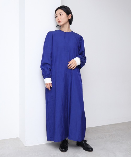 nitca（ニトカ）の「*◇C/CU/LIラチネパフワンピース（ワンピース・レディース・ネイビー/グリーン/アイボリー/サックスブルー/パープル/インディゴブルー・FREE）」の17枚目の写真