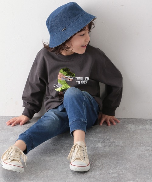 GLOBAL WORK（グローバルワーク）の「【キッズ】スゴ楽カットデニムリブパンツ/922574（その他パンツ・キッズ・ネイビー/ブルー・100cm/120cm/140cm/110cm/130cm/160cm/150cm）」の14枚目の写真