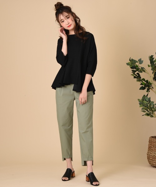 INTERPLANET（インタープラネット）の「ジョガー風テーパードパンツ（その他パンツ・レディース・グリーン/ベージュ/ブラック・FREE）」の6枚目の写真