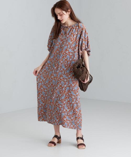 【新品】green label relaxing ボリュームスリーブ ワンピース green label relaxing（グリーンレーベルリラクシング）の