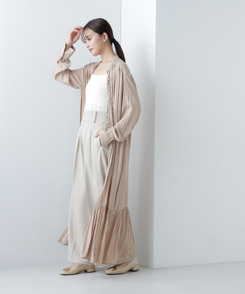 【美品】ナノユニバース　ロングワンピース　サーマルワンピース ハーフボタン 美品】ナノユニバース ロングワンピース サーマルワンピース