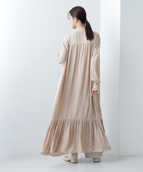 セール】【WEB限定】パールボタンサテンワンピース（ワンピース