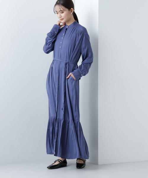 新品タグ付き　mid パールボタンワンピース タックワンピース《パールモチーフ》 (MN24HOP-23) | ANCHOR WOMAN