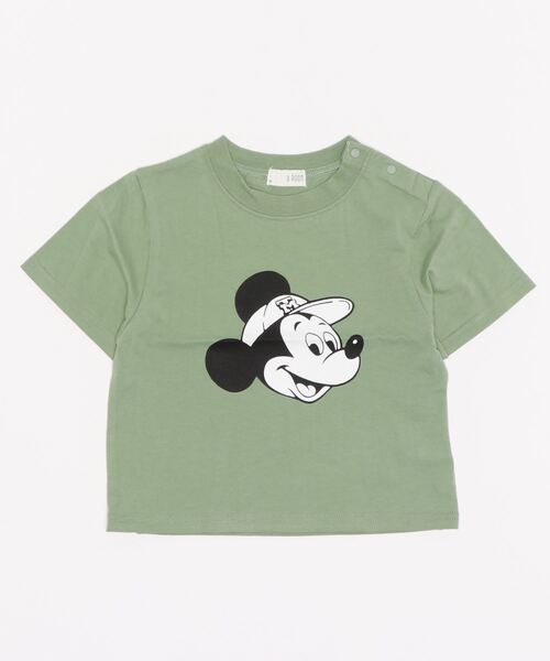 b・ROOM(ビールーム)の「【DISNEY】 キャップミッキーマウスデザイン Tシャツ(Tシャツ/カットソー・キッズ・チャコール/グリーン/パープル/モカ/ブルーグレー・150cm/130cm/160cm/110cm/90cm/120cm/140cm/100cm)」の7枚目の写真