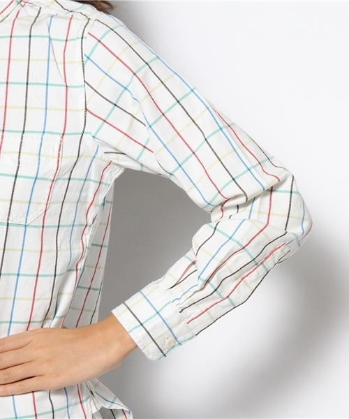 Kastane（カスタネ）の「【Kastane】タッターソールシャツ（シャツ/ブラウス・レディース・オフホワイト/ネイビー・FREE）」の8枚目の写真