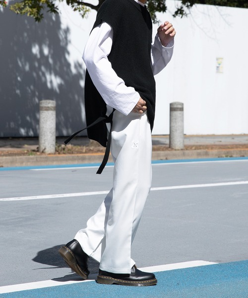 Adoon plain（アドーンプレーン）の「【Adoon plain】サイドムスビニットベスト（ベスト・メンズ・アイボリー/ブラック/オレンジ・MEDIUM/LARGE）」の14枚目の写真