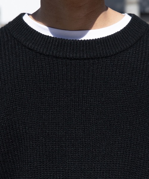 Adoon plain（アドーンプレーン）の「【Adoon plain】サイドムスビニットベスト（ベスト・メンズ・アイボリー/ブラック/オレンジ・MEDIUM/LARGE）」の5枚目の写真