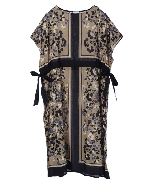 CRAFT STANDARD BOUTIQUE(クラフトスタンダードブティック)の「Flowerパネル柄ドロストワンピース *◇(ワンピース・レディース・ブラック/ネイビー・FREE)」の12枚目の写真