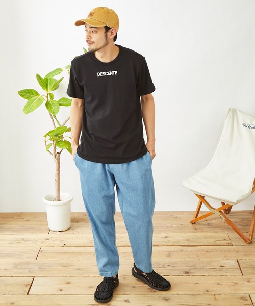 DESCENTE（デサント）の「DESCENTE/デサント ロゴデザイン ソフトコットン半袖Tシャツ（Tシャツ/カットソー・メンズ・ホワイト/ブラック/ネイビー・M/L/XL）」の4枚目の写真