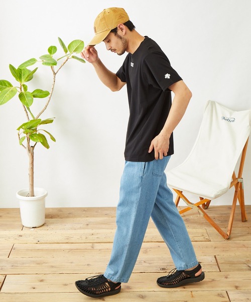 DESCENTE（デサント）の「DESCENTE/デサント ロゴデザイン ソフトコットン半袖Tシャツ（Tシャツ/カットソー・メンズ・ホワイト/ブラック/ネイビー・M/L/XL）」の9枚目の写真