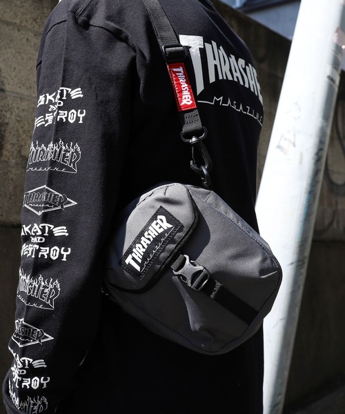 THRASHER(スラッシャー)の「THRASHER/スラッシャー Mini Shoulder Tate ロゴ ウエストポーチ/ショルダーバッグ(ボディバッグ/ウエストポーチ・メンズ・ブラック×ホワイト/ブラック×ブラック/グレー・ONE SIZE)」の11枚目の写真