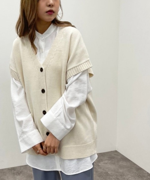 apres jour mignon(アプレジュールミニョン)の「ボタン開きニットベスト【ZOZOTOWN限定アイテム】(ベスト・レディース・モカ/ブラック/アイボリー・フリー/X-LARGE)」の18枚目の写真