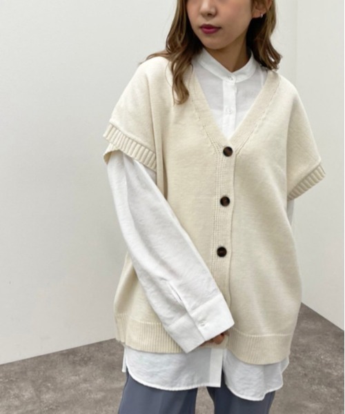 apres jour mignon(アプレジュールミニョン)の「ボタン開きニットベスト【ZOZOTOWN限定アイテム】(ベスト・レディース・モカ/ブラック/アイボリー・フリー/X-LARGE)」の19枚目の写真