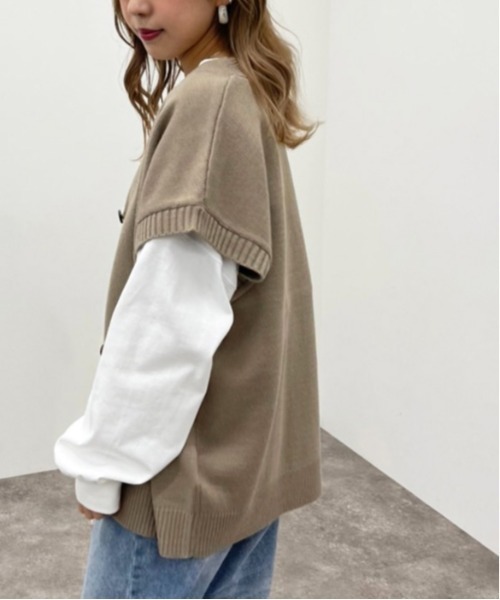 apres jour mignon(アプレジュールミニョン)の「ボタン開きニットベスト【ZOZOTOWN限定アイテム】(ベスト・レディース・モカ/ブラック/アイボリー・フリー/X-LARGE)」の13枚目の写真