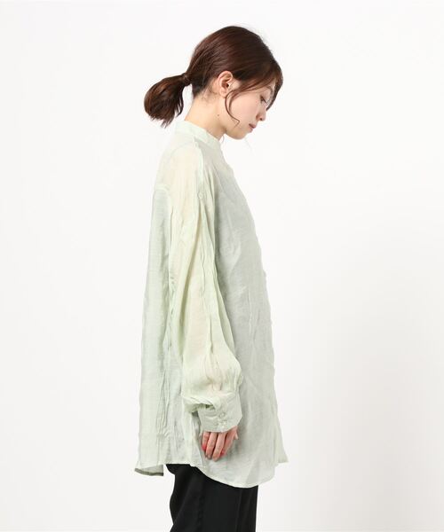 Per sist ence（パーシエンス）の「Per sist ence/パーシエンス　ローンバンドカラーシャツ（シャツ/ブラウス・レディース・グレイッシュベージュ/ブラック/カーキ/アイボリー・FREE）」の5枚目の写真