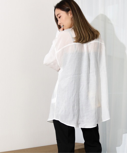 Per sist ence（パーシエンス）の「Per sist ence/パーシエンス　ローンバンドカラーシャツ（シャツ/ブラウス・レディース・グレイッシュベージュ/ブラック/カーキ/アイボリー・FREE）」の8枚目の写真