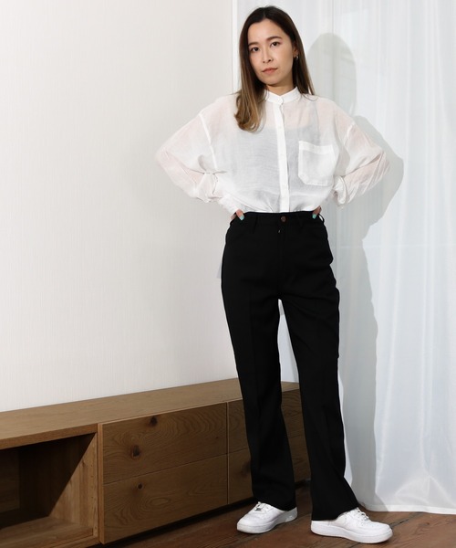 Per sist ence（パーシエンス）の「Per sist ence/パーシエンス　ローンバンドカラーシャツ（シャツ/ブラウス・レディース・グレイッシュベージュ/ブラック/カーキ/アイボリー・FREE）」の10枚目の写真