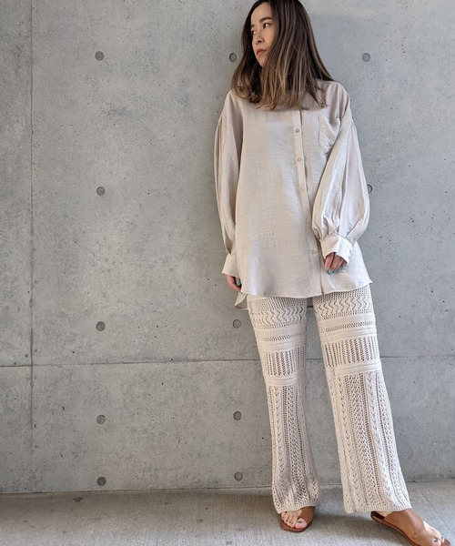 Per sist ence（パーシエンス）の「Per sist ence/パーシエンス　ローンバンドカラーシャツ（シャツ/ブラウス・レディース・グレイッシュベージュ/ブラック/カーキ/アイボリー・FREE）」の20枚目の写真