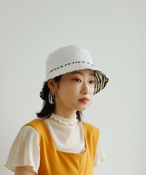 Birthday room(バースデイルーム)の「ゼブラ×無地リバーシブルバケットハット(ハット・レディース・ブラック/ホワイト・FREE)」の8枚目の写真