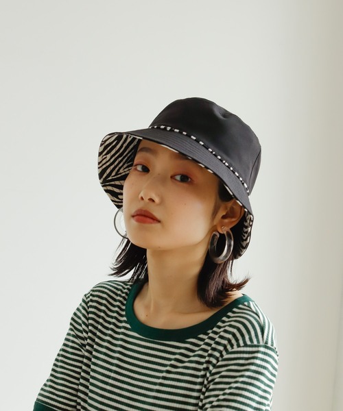 Birthday room(バースデイルーム)の「ゼブラ×無地リバーシブルバケットハット(ハット・レディース・ブラック/ホワイト・FREE)」の19枚目の写真