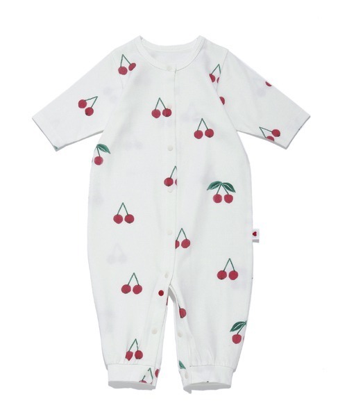 gelato pique(ジェラートピケ)の「【新生児】チェリーモチーフ2wayオール(ロンパース・キッズ・レッド・50)」の2枚目の写真