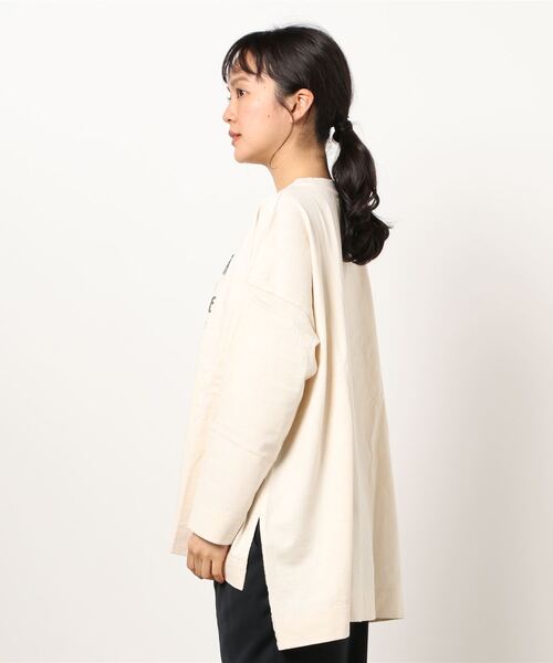 PUAL CE CIN（ピュアルセシン）の「ロゴプリント刺繍ブルオーバー（Tシャツ/カットソー・レディース・ナチュラル/サックスブルー/グレー/ホワイト・FREE）」の6枚目の写真