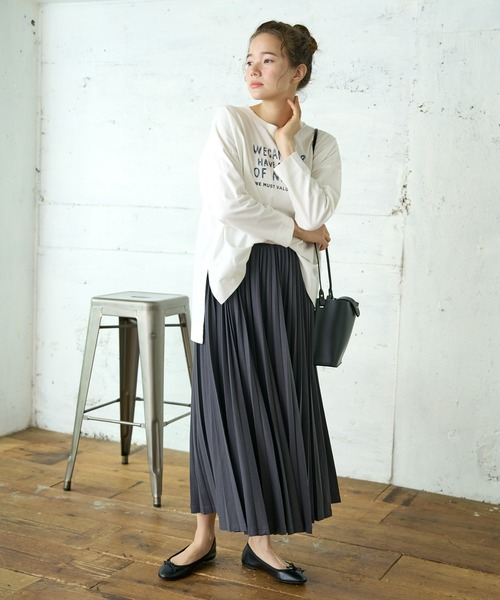 PUAL CE CIN（ピュアルセシン）の「ロゴプリント刺繍ブルオーバー（Tシャツ/カットソー・レディース・ナチュラル/サックスブルー/グレー/ホワイト・FREE）」の20枚目の写真