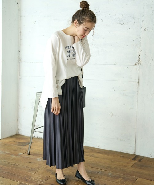 PUAL CE CIN（ピュアルセシン）の「ロゴプリント刺繍ブルオーバー（Tシャツ/カットソー・レディース・ナチュラル/サックスブルー/グレー/ホワイト・FREE）」の19枚目の写真